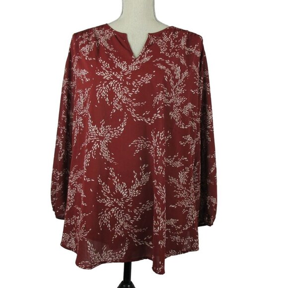 Fun2Fun Tunic Blouse V-Neck Packable Flowy Graceful Size 1X NEW - Picture 1 of 8